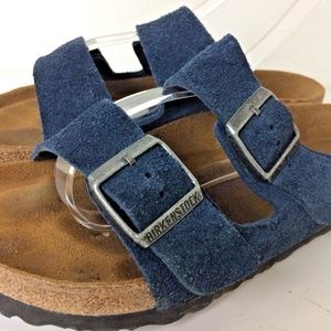 birkenstock blue suede arizona